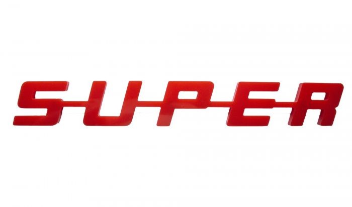 SUPER Logo Kunststof | Rood