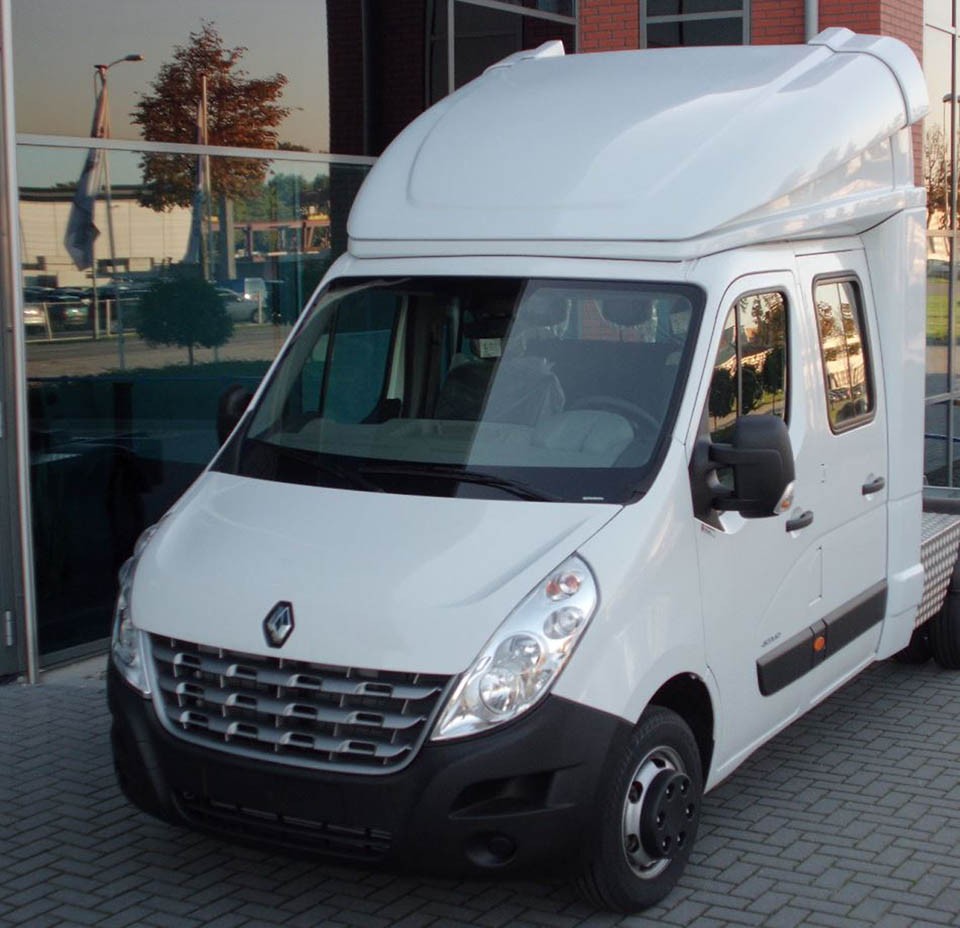 3D REGELBARE SPOILER DUBBELE CABINE VOOR RENAULT MASTER & OPEL MOVANO 2010+ | Hoogte 55-85cm