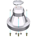 Naafpot RVS 22,5" tbv Scania