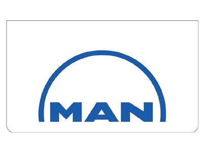 Mudflap for MAN | White with Blue Print | 60x35cm
