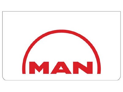 Spatlap voor MAN | Wit met Rode Opdruk | 60x35cm
