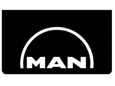 Mudflap for MAN | Black with White Print | 60x35cm