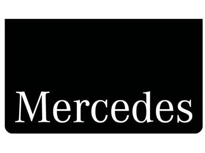 Spatlap voor Mercedes | Zwart met Witte Opdruk | 60x35cm