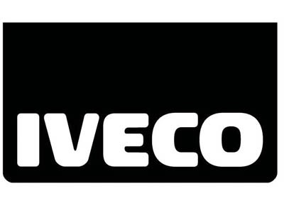 Mudflap for Iveco | Black with White Print | 60x35cm