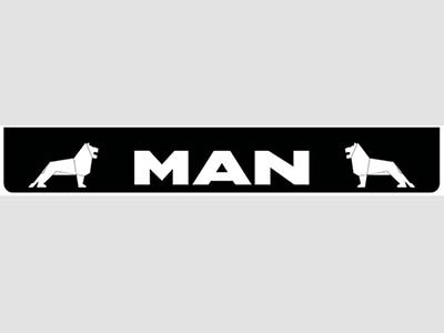 Spatlap Achterbumper voor MAN | Zwart met Witte Opdruk | 238x35cm