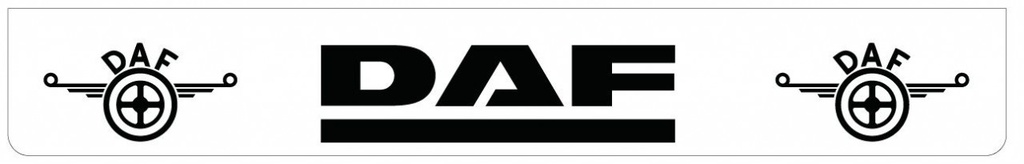 Spatlap Achterbumper voor DAF | Wit met Zwarte opdruk | 238x35cm