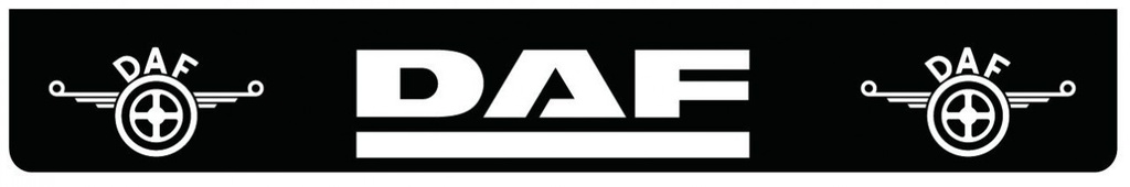 Spatlap Achterbumper voor DAF | Zwart met Witte opdruk | 238x35cm