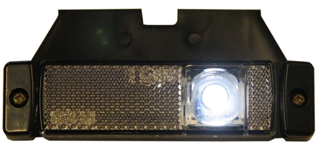 LED Side Marker + Mounting Base 12-24V - White