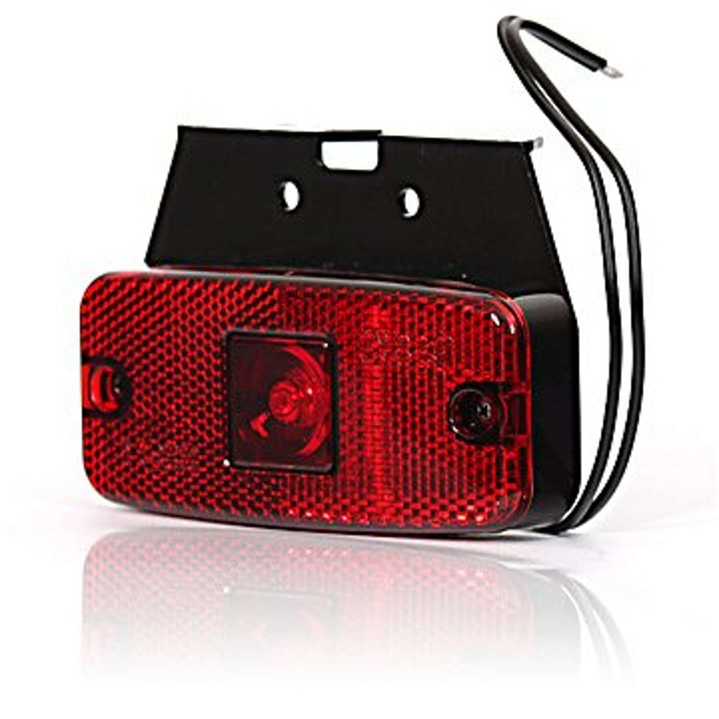 LED Side Marker Light 12-24V with Mounting Base - Red