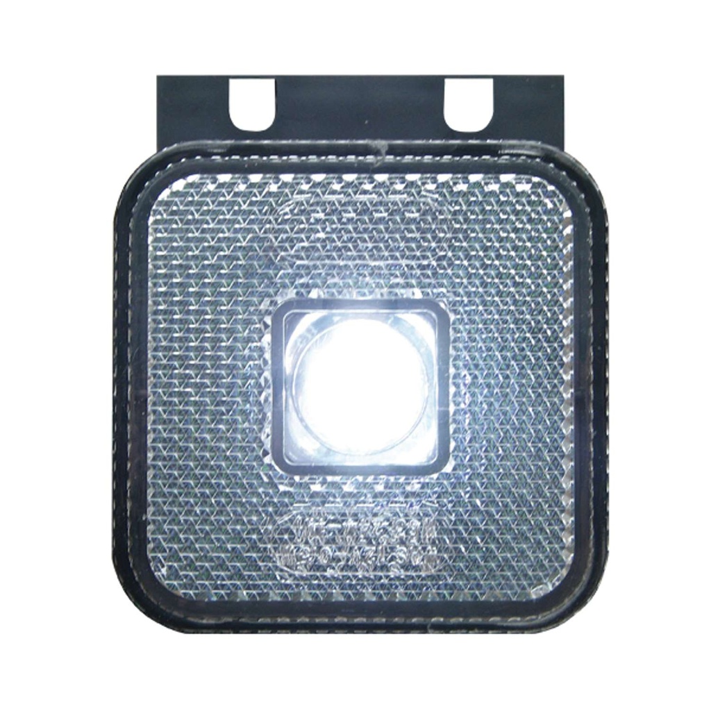 LED Position Light Square 12-24V with Bracket | White