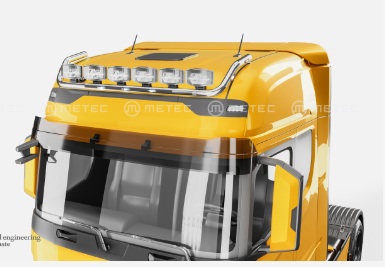 RVS Dakbeugel "TOP" voor Ford F-Max High Roof | 3 Witte + 4 Oranje LEDs