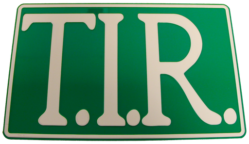 [501109] T.I.R. Sign 40x25cm - Green with white print