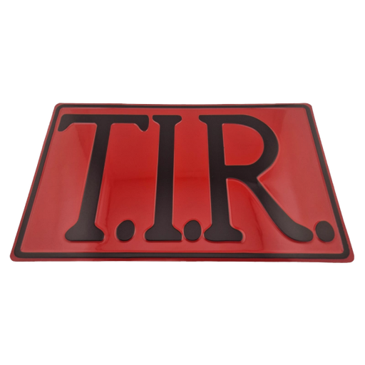 [501101] T.I.R. Bord 40x25cm - Rood met zwarte opdruk