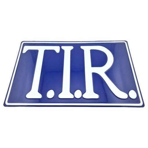 [501100] T.I.R. Bord 40x25cm - Blauw met witte opdruk