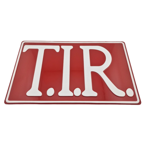 [501102] T.I.R. Bord 40x25cm - Rood met witte opdruk