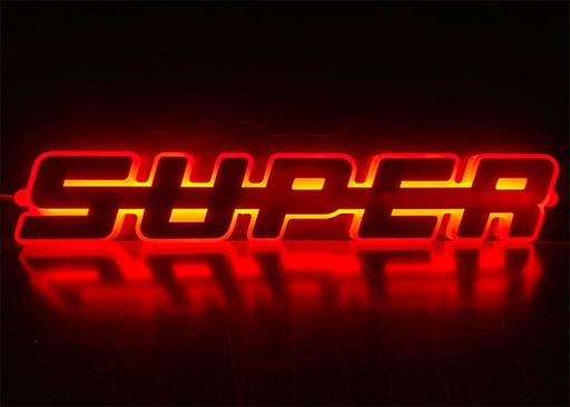 [463SUPER-R] SUPER logo LED 24V Rood