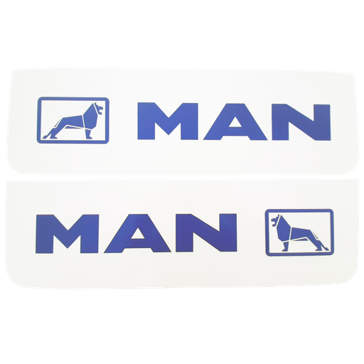 [46510505] Front Mudflap Set for MAN | White with Blue Print | 60x18cm