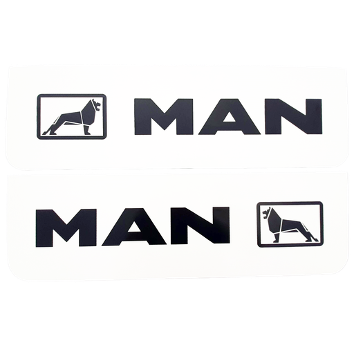[46510507] Front Mudflap Set for MAN | White with Black Print | 60x18cm