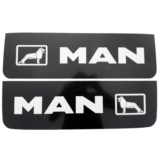 [46510508] Front Mudflap Set for MAN | Black with White Print | 60x18cm