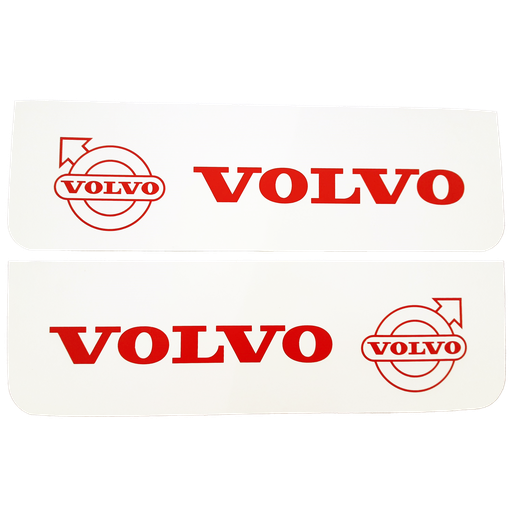 [46510511] Front Mudflap Set for Volvo | White with Red Print | 60x18cm