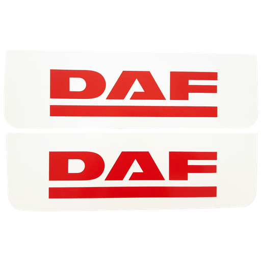 [46510516] Front Mudflap Set for DAF | White with Red Print | 60x18cm
