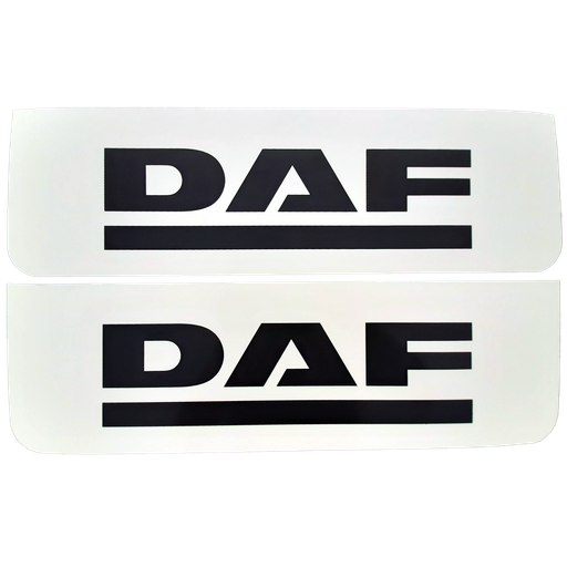 [46510517] Front Mudflap Set for DAF | White with Black Print | 60x18cm