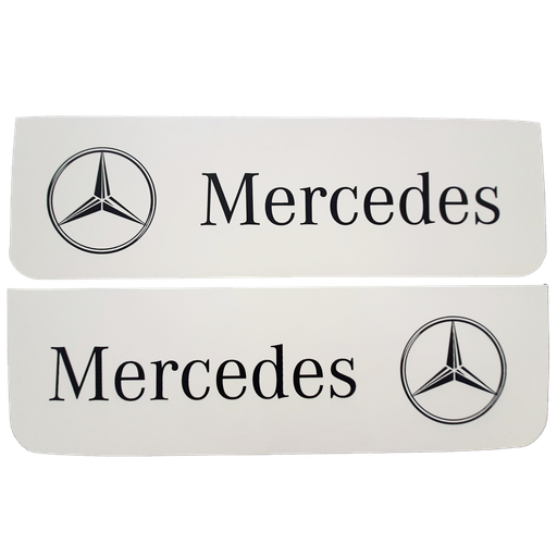 [46510537] Front Mudflap Set for Mercedes | White with Black Print | 60x18cm