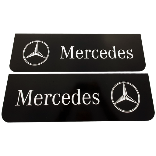 [46510538] Front Mudflap Set for Mercedes | Black with White Print | 60x18cm