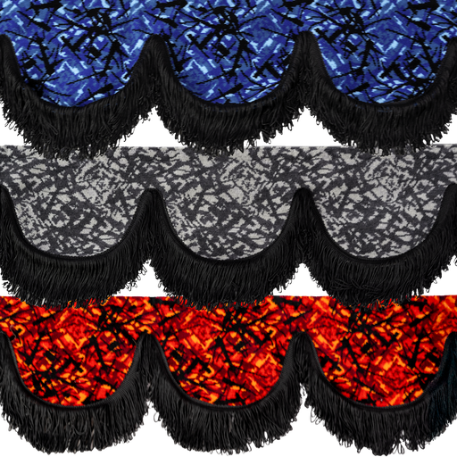 Nedking Front Curtain | Danish Fabric | Black Fringes