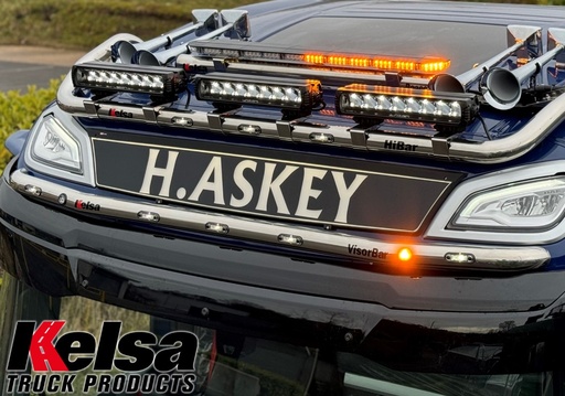 [82DVA25/A] Aluminium VisorBar voor NGD DAF XF, XD & XG | 5 Oranje LEDs