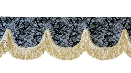 [44050303-1] Nedking Front Curtain | Danish Grey | Beige Fringes