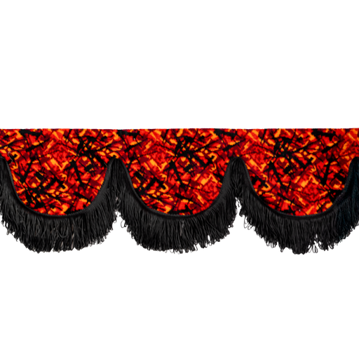 [44050301] Nedking Front Curtain | Danish Red | Black Fringes