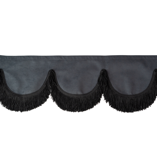 [44050311] Nedking Front Curtain | Black Alcantara / Suède Look