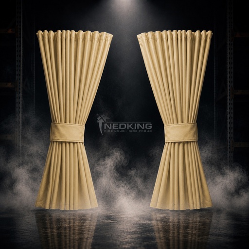 [44050102] Nedking Side Curtains | Beige Alcantara / Suède Look | 95cm