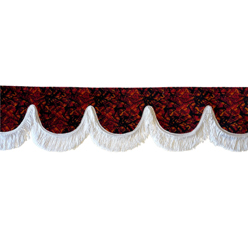 [44050301-2] Nedking Front Curtain | Danish Red | White Fringes