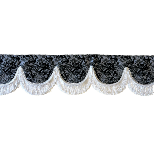 [44050303-2] Nedking Front Curtain | Danish Grey | White Fringes