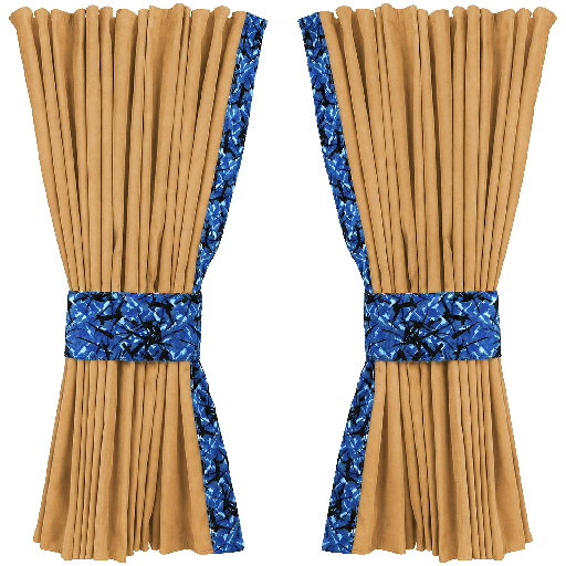 [44050212] Nedking Zijgordijnen | Caramel | Deense Pluche Blauw | 95cm