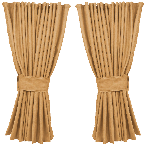 [44050105] Nedking Side Curtains | Caramel Alcantara / Suède Look | 95cm