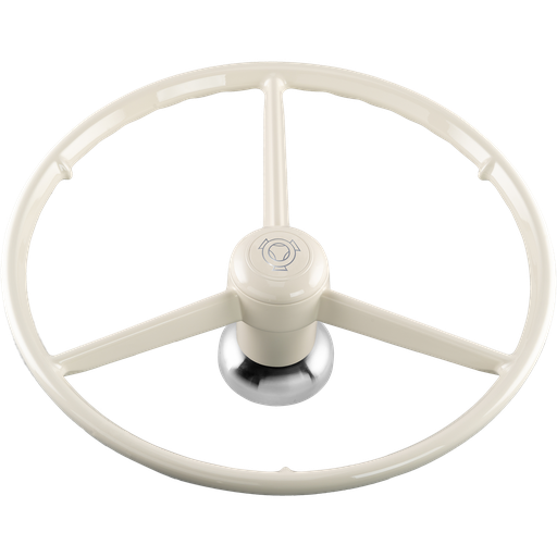 [500904] 3-Spoke Steering Wheel for Scania 4 Series | White with Scania Vabis Logo
