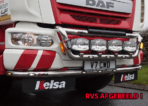 [82DLA12/W] Aluminium LoBar voor DAF LF Euro 6 | 5 Witte + 2 Oranje LEDs