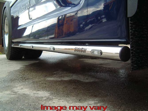 [82DSS07] Stainless Steel SideBars for DAF XF105 | Wheelbase 3800mm | 5 Amber LEDs