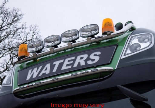 [82DVS01/W] Stainless Steel VisorBar for DAF XF105/106 Super Space Cab | 5 White LEDs