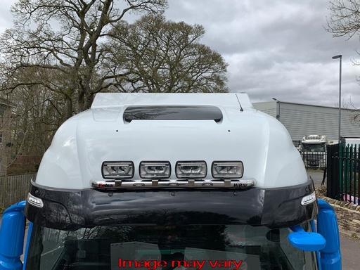 [82IVS21/W] RVS VisorBar voor Iveco S-Way AS | Smal Model met 5 Witte LEDs