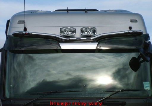 [82MBVS08/A] RVS VisorBar voor Mercedes Actros MP3 Mega Space | 5 Oranje LEDs