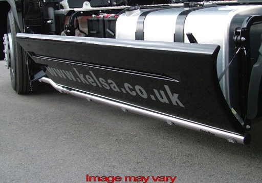 [82RSS02] RVS Sidebars voor Renault Magnum 2008+ | Wielbasis 4120mm | 6 Oranje LEDs