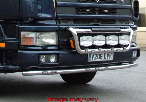 [82SLA03/A] Aluminum LoBar for Scania 4 Series with Construction Bumper | 5 Amber LEDs