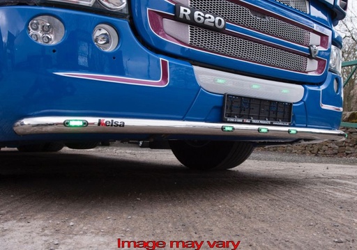 [82SLS13/W] RVS LoBar Scania R2 Lage Bumper | 5 Witte LEDs