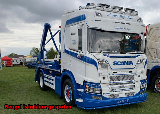 [82SLS24/W] RVS LoBar voor Scania R&S NextGen met Medium P40 Bumper | 5 Witte & 2 Oranje LEDs