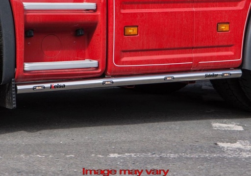 [82SSA08] Aluminium SideBars voor Scania 4 & R-Serie 6x2 Midlift | 4 Oranje LEDs