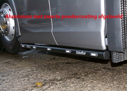 [82SSA201] Aluminium SideBars voor Scania R&S NextGen 6x2 Midlift | Wielbasis 4050mm & 4150mm | Oranje LEDs | 2019+